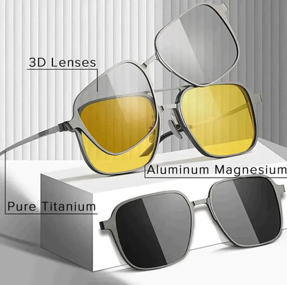 5-in-1 Magnetic Polerized Sunglasses